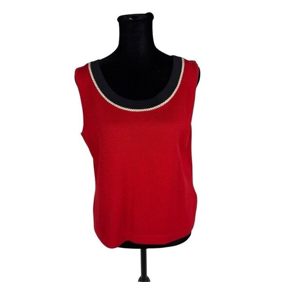 St. John Knit Red Tank Top - Women’s S - Picture 1 of 9